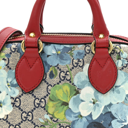 Gucci GG Supreme Monogram Blooms Mini Boston Navy Blue Hibiscus 8 of 14