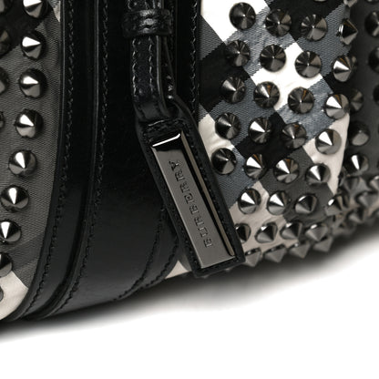 Burberry Nylon Beat Check Studded Satchel Black 14 of 18