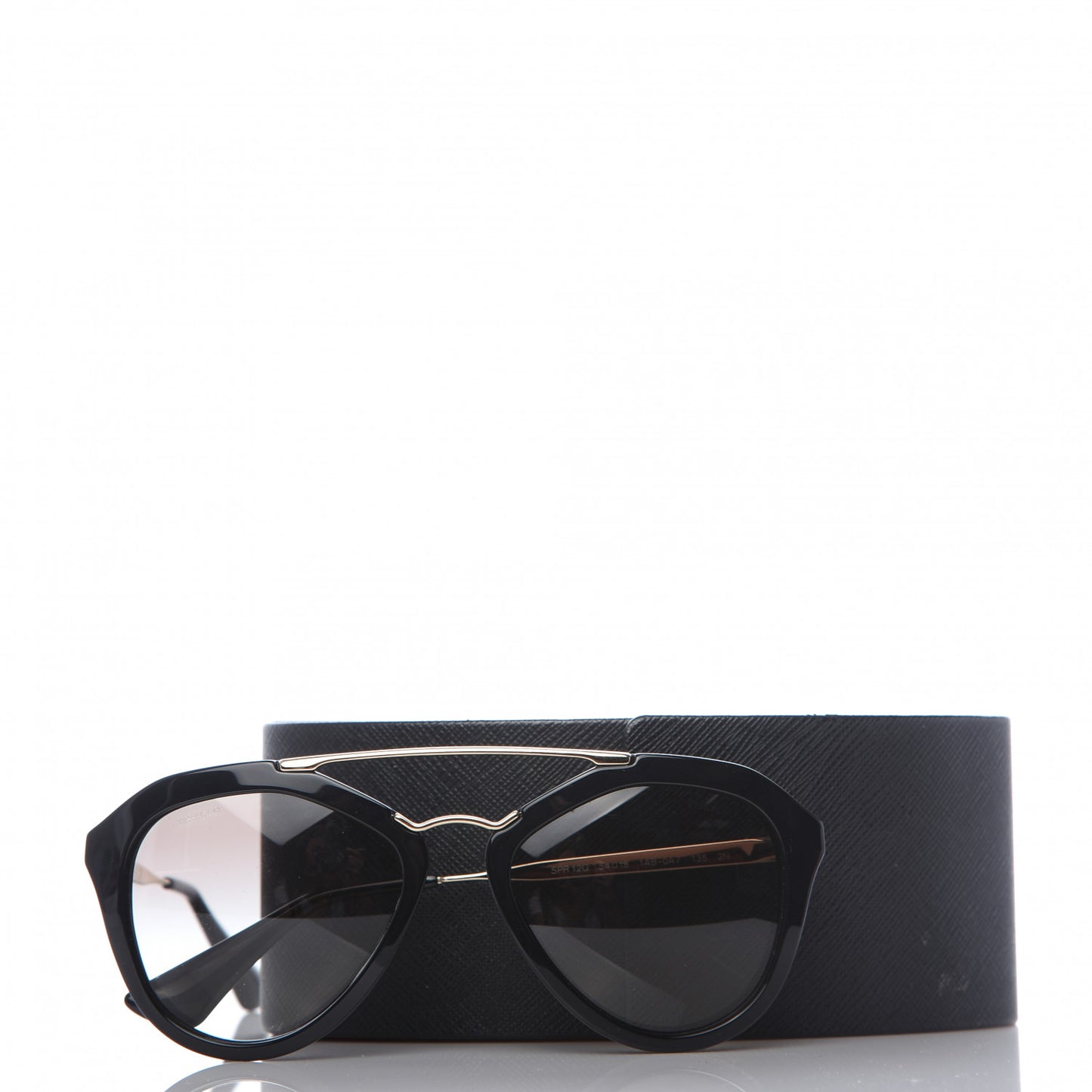 Acetate Metal Cinema Sunglasses SPR 12Q Black