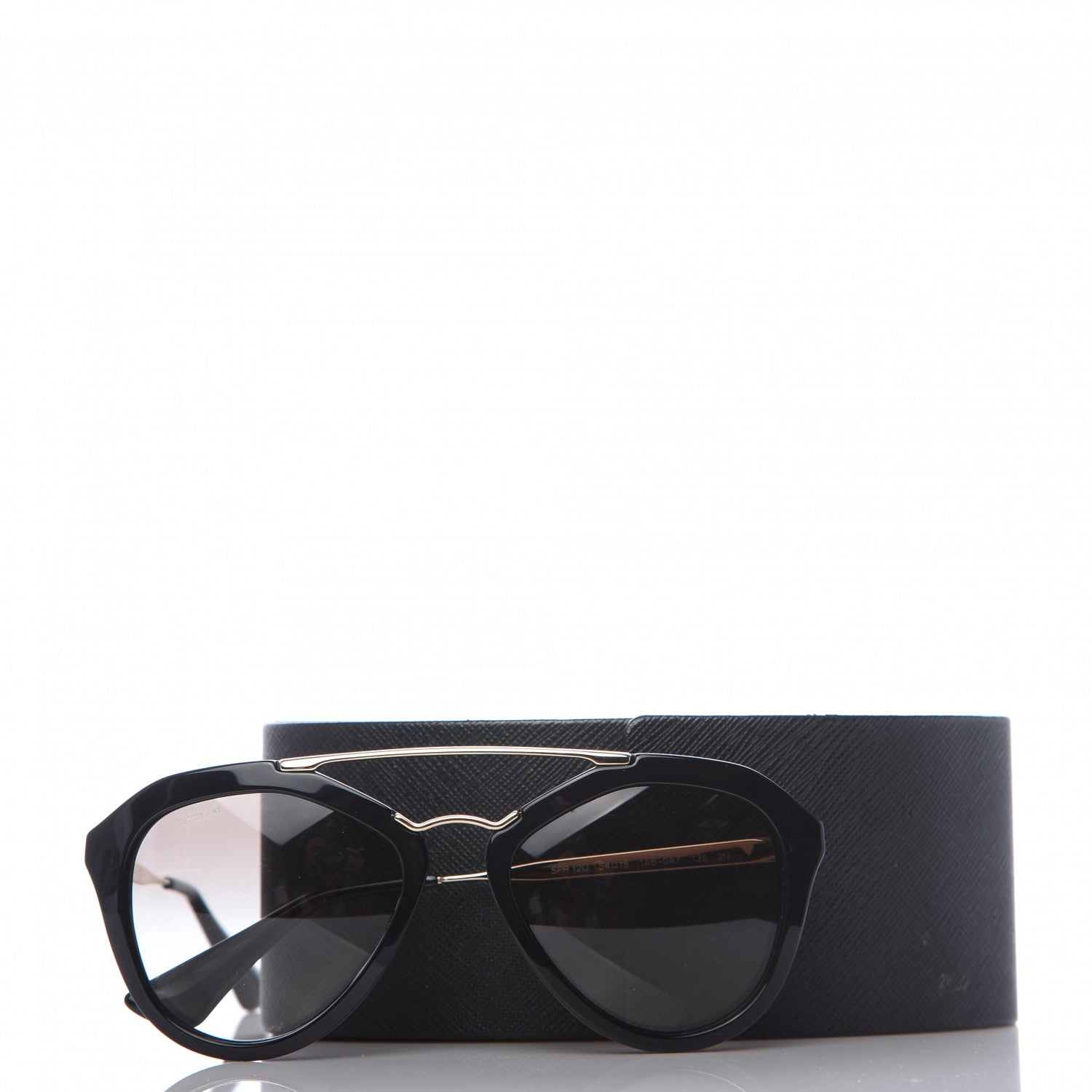 Prada Acetate Metal Cinema Sunglasses SPR 12Q Black 8 of 8
