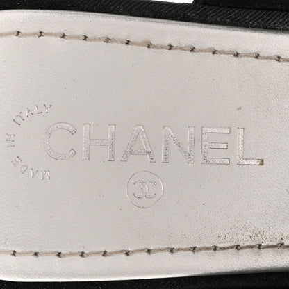 Chanel Grosgrain Pearl Stars Sandals 40 Black 7 of 10