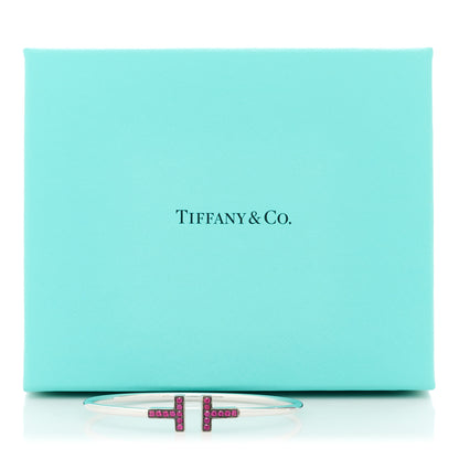 Tiffany 18K White Gold Ruby T Wire Bracelet 4 of 4