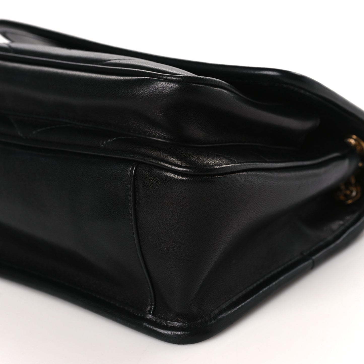 Lambskin Matelasse Monogram Baby Niki Chain Satchel Black