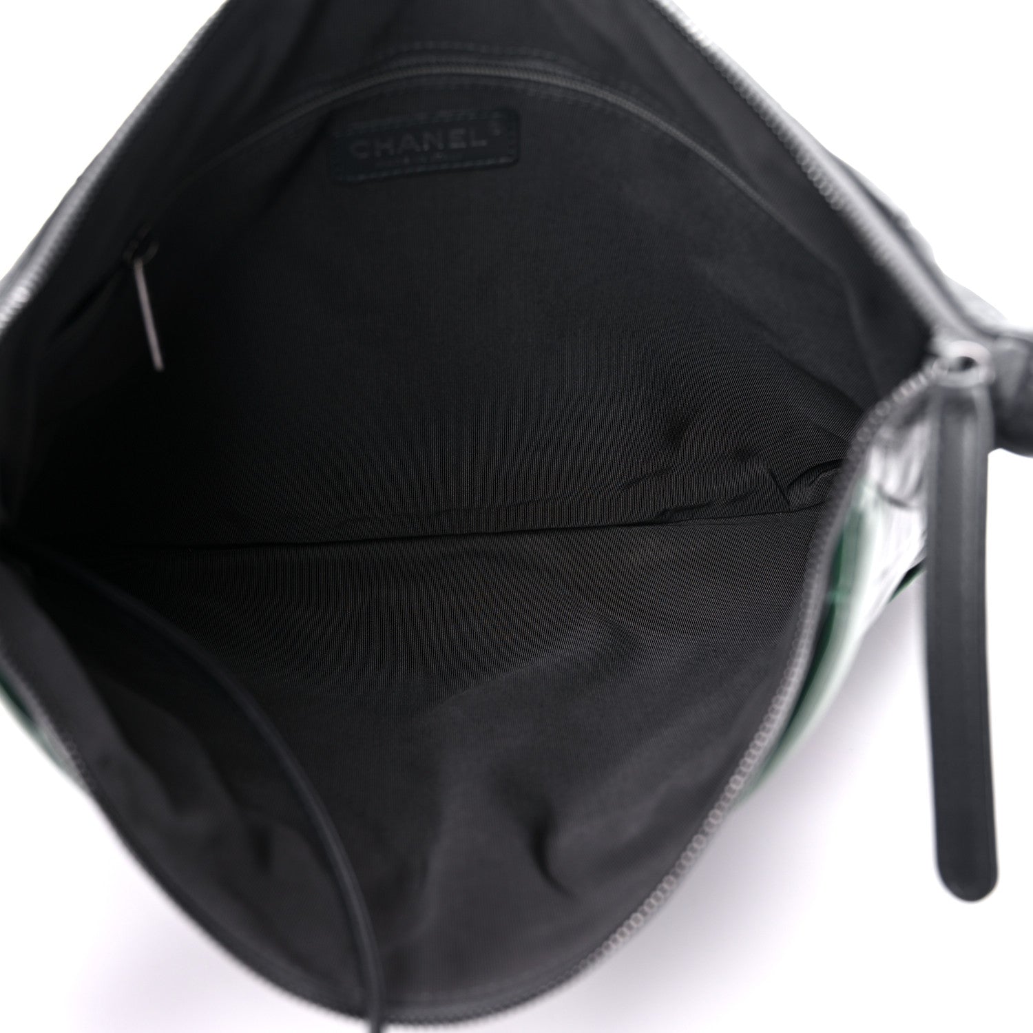 Chanel Lambskin Quilted Small Girl Bag Black Green 5 of 9