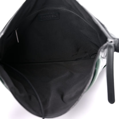Chanel Lambskin Quilted Small Girl Bag Black Green 5 of 9