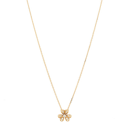 Van Cleef & Arpels 18K Yellow Gold Diamond Mini Frivole Pendant Pave Necklace 1 of 5