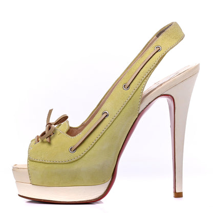 Christian Louboutin Suede Jefferson Plato 140 Pumps 37 Light Green 1 of 19