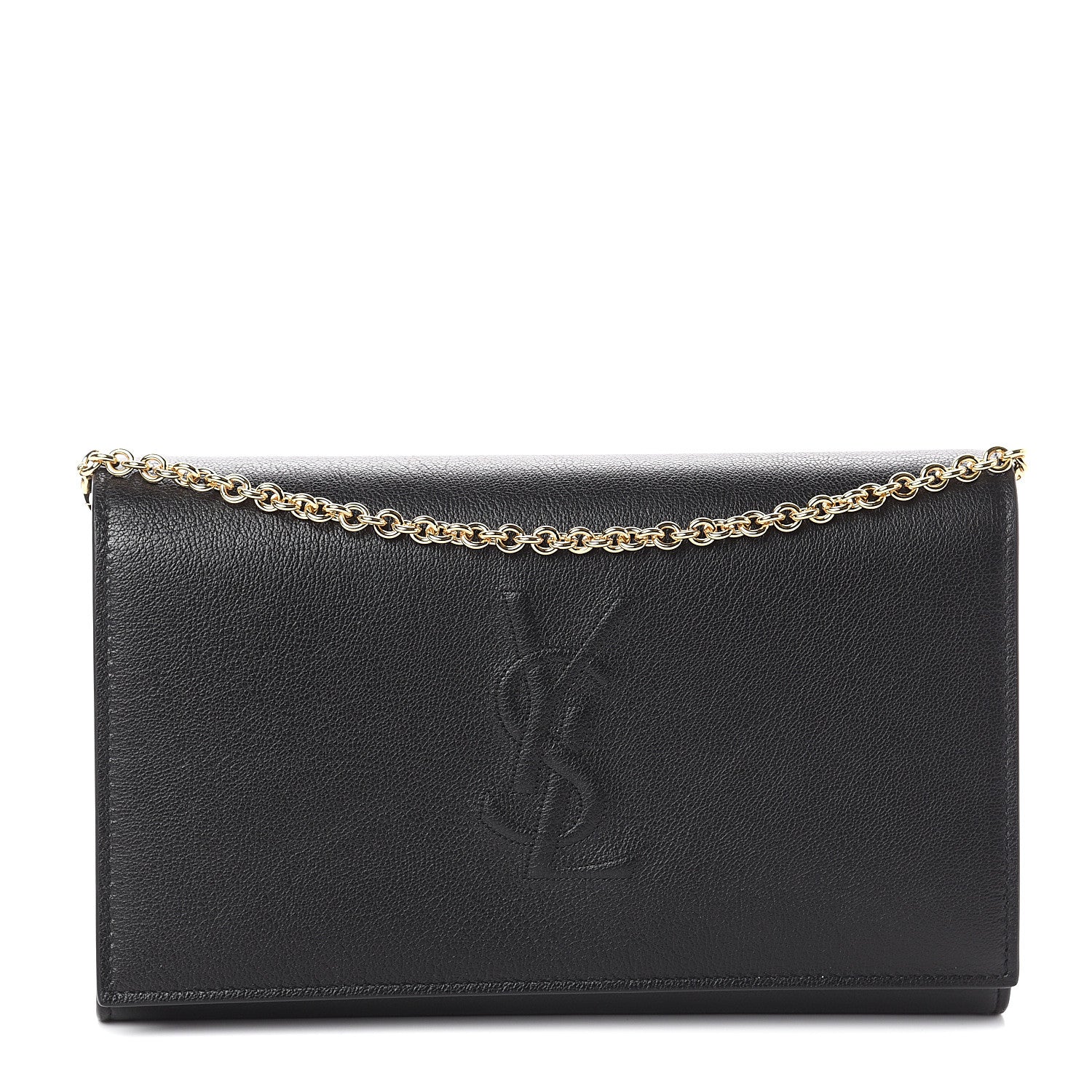 Saint Laurent Calfskin Monogram Belle de Jour Chain Clutch Black 1 of 8