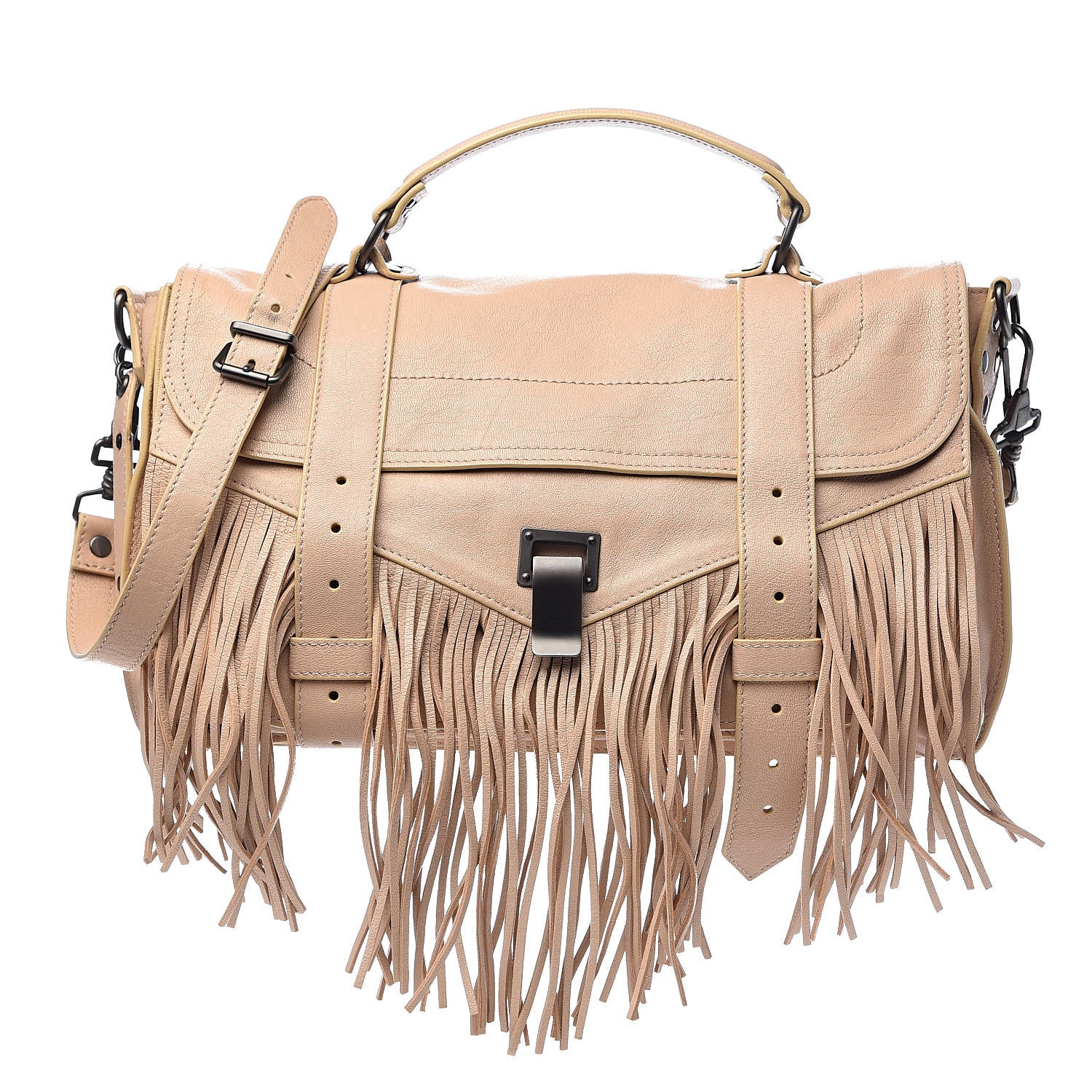 Proenza Schouler Lambskin Fringe Medium PS1 Satchel Nude 1 of 14