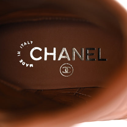 Chanel Calfskin CC Logo Mid Calf Boots 36 Caramel 6 of 8