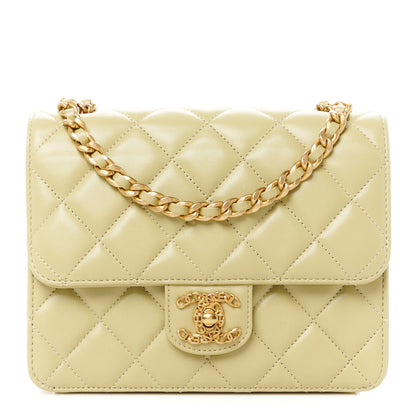 Chanel Shiny Lambskin Quilted Mini Flap Green 1 of 11