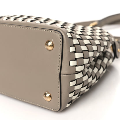 Fendi Calfskin Woven Mini Peekaboo Iconic Satchel Tortora White Ice 11 of 11