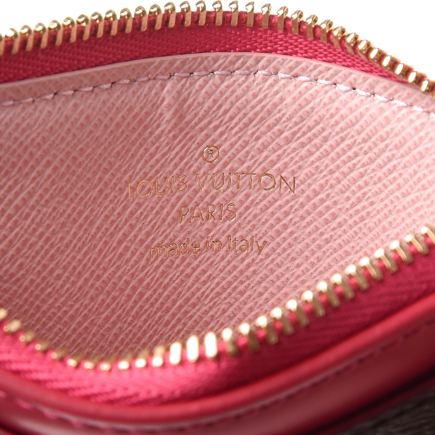 Monogram Blooming Flowers Zipped Card Holder Hot Pink Rose Ballerine