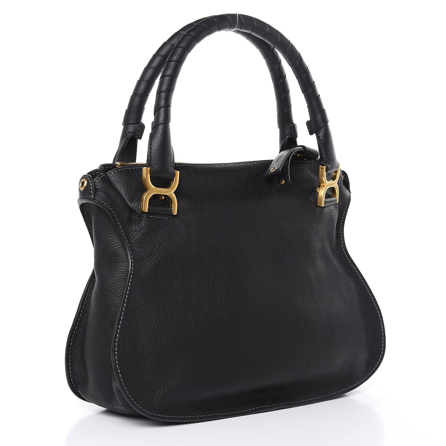 Calfskin Medium Marcie Satchel Black