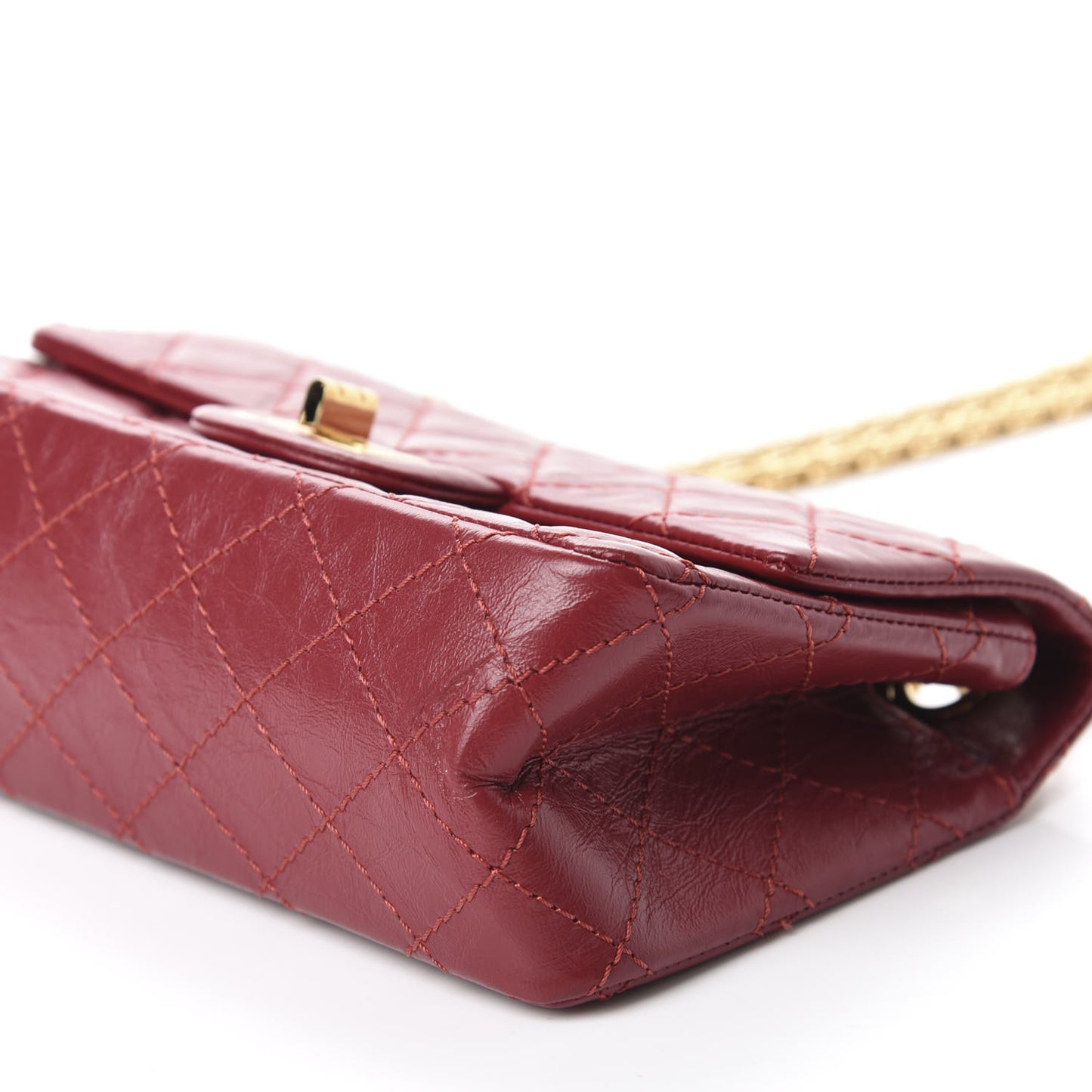 Aged Calfskin Quilted 2.55 Reissue Mini Flap Red