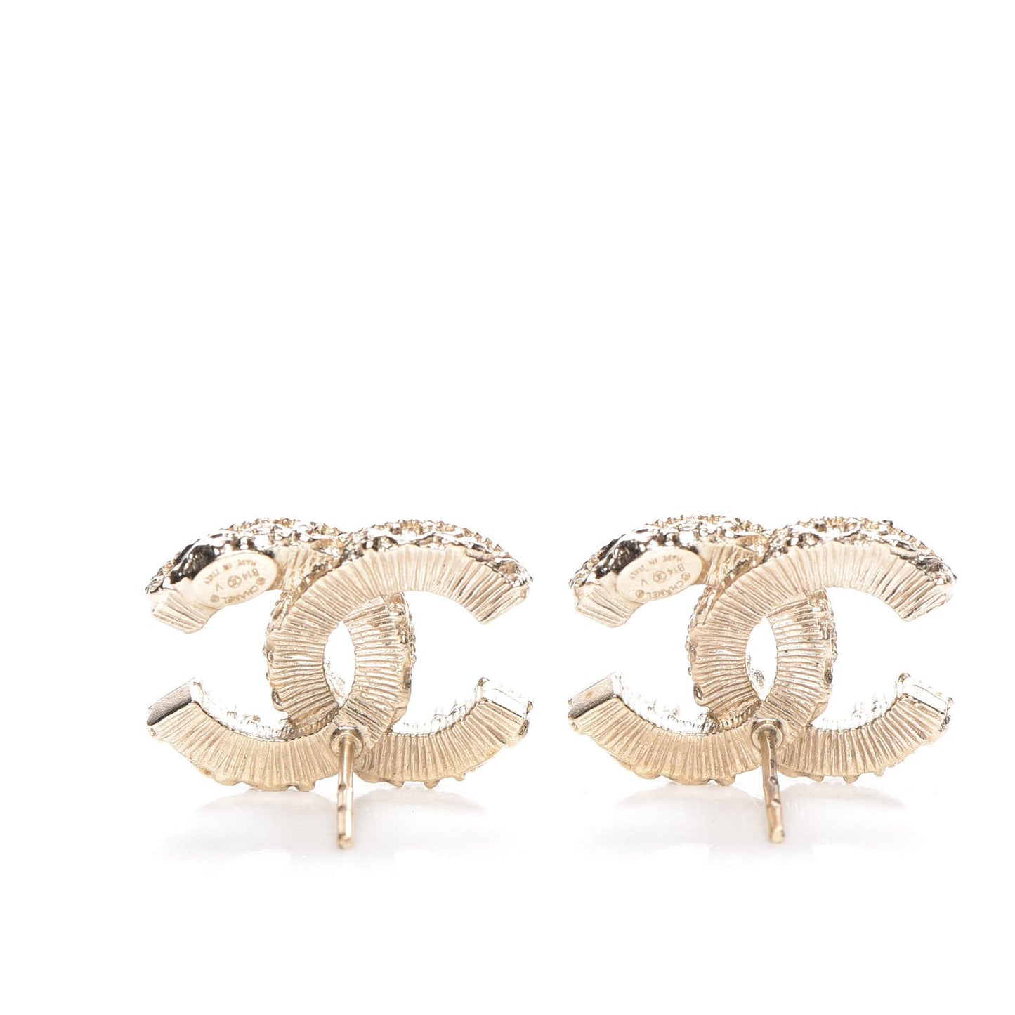 Enamel CC Baroque Earrings Black Gold