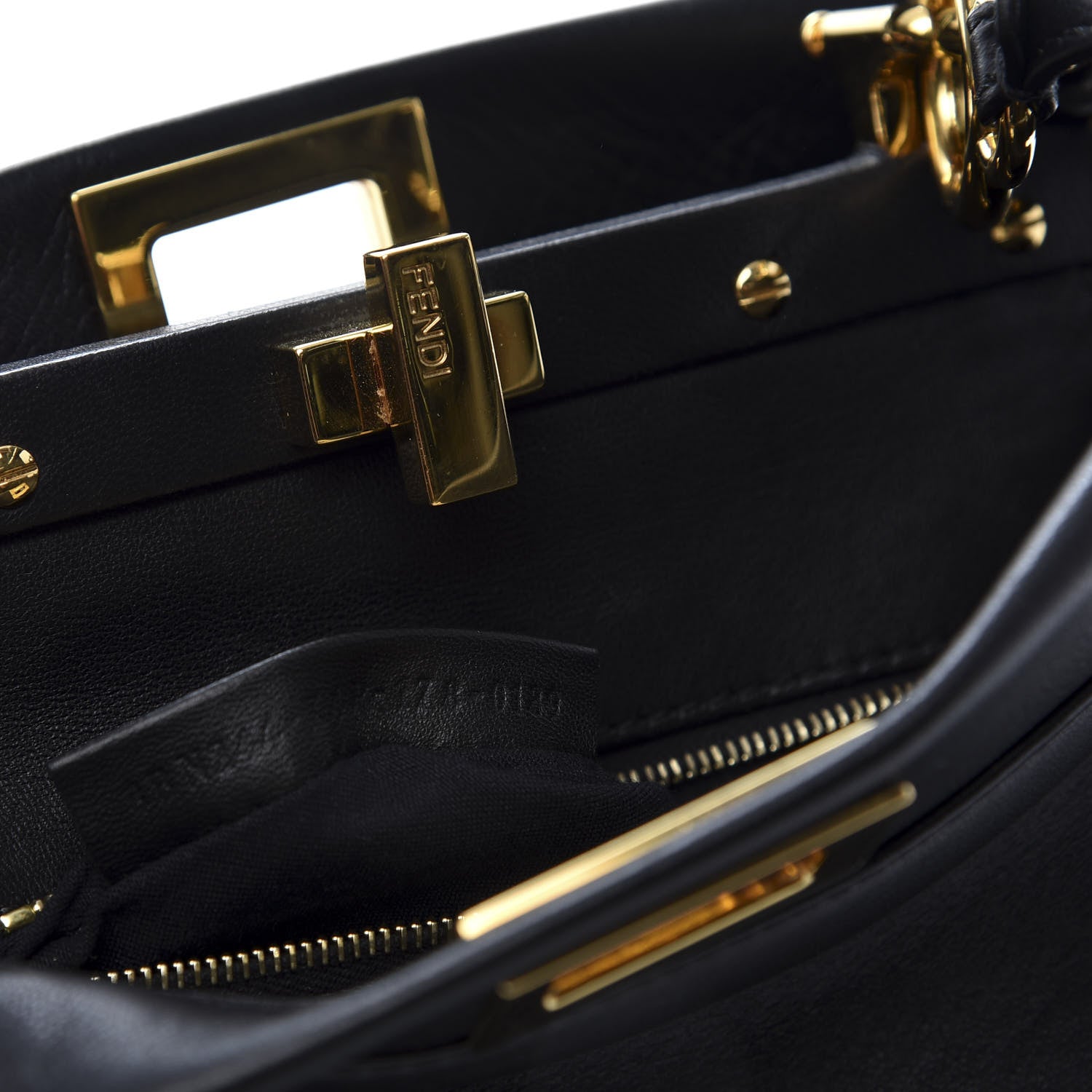 Fendi Nappa Mini Peekaboo Iconic Satchel Black 10 of 12