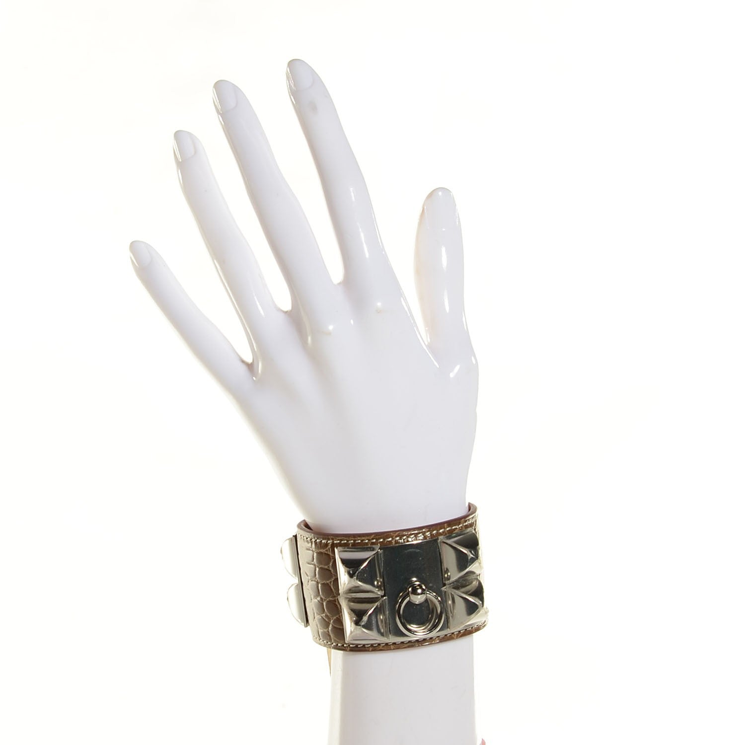 Hermes Shiny Alligator Collier de Chien CDC Bracelet Small Ficelle 2 of 6
