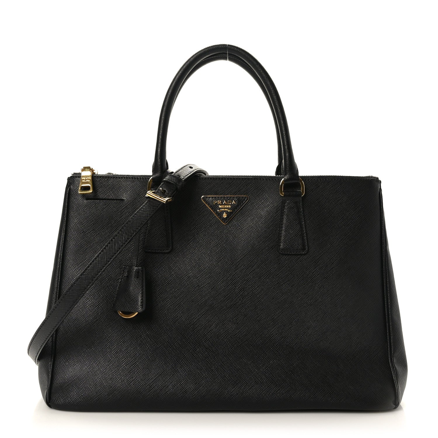 Prada Saffiano Medium Galleria Double Zip Tote Black 1 of 8