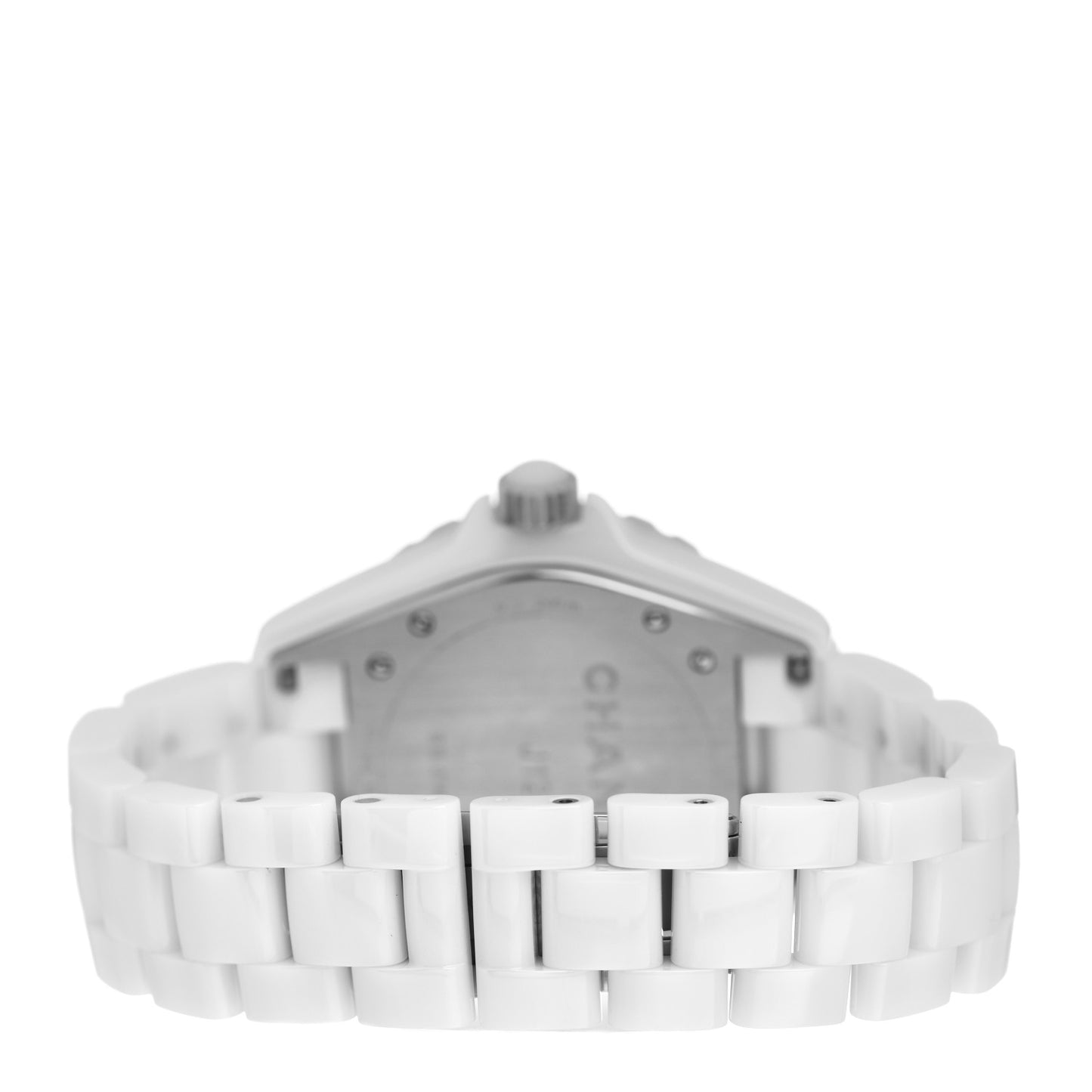 Stainless Steel Ceramic Diamond Bezel 38mm J12 Quartz Watch White