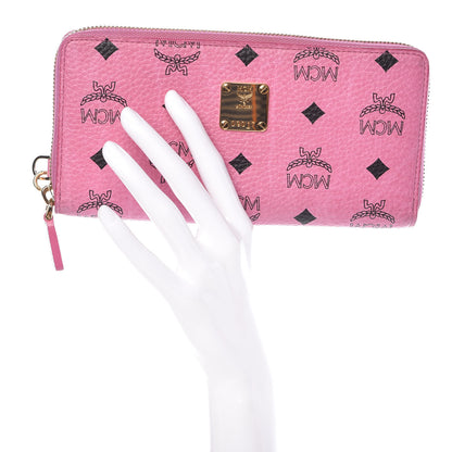 MCM Visetos Large Zip Around Wallet Pink 2 of 6