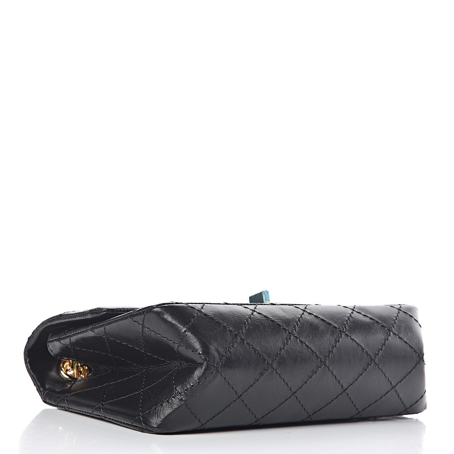 Aged Calfskin Quilted 2.55 Reissue Mini Flap Black