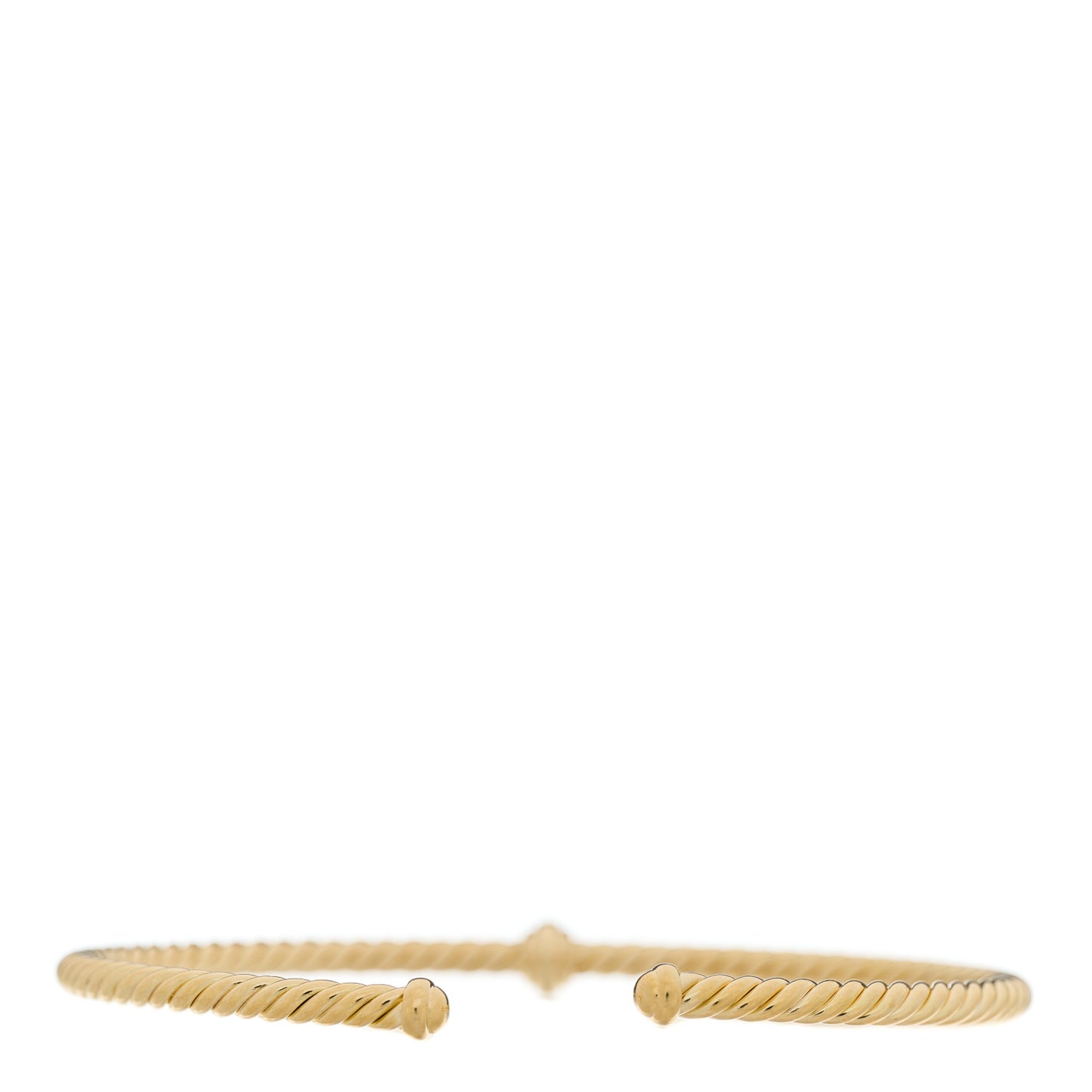 18K Yellow Gold Diamond 3mm Cablespira Single Station Bracelet