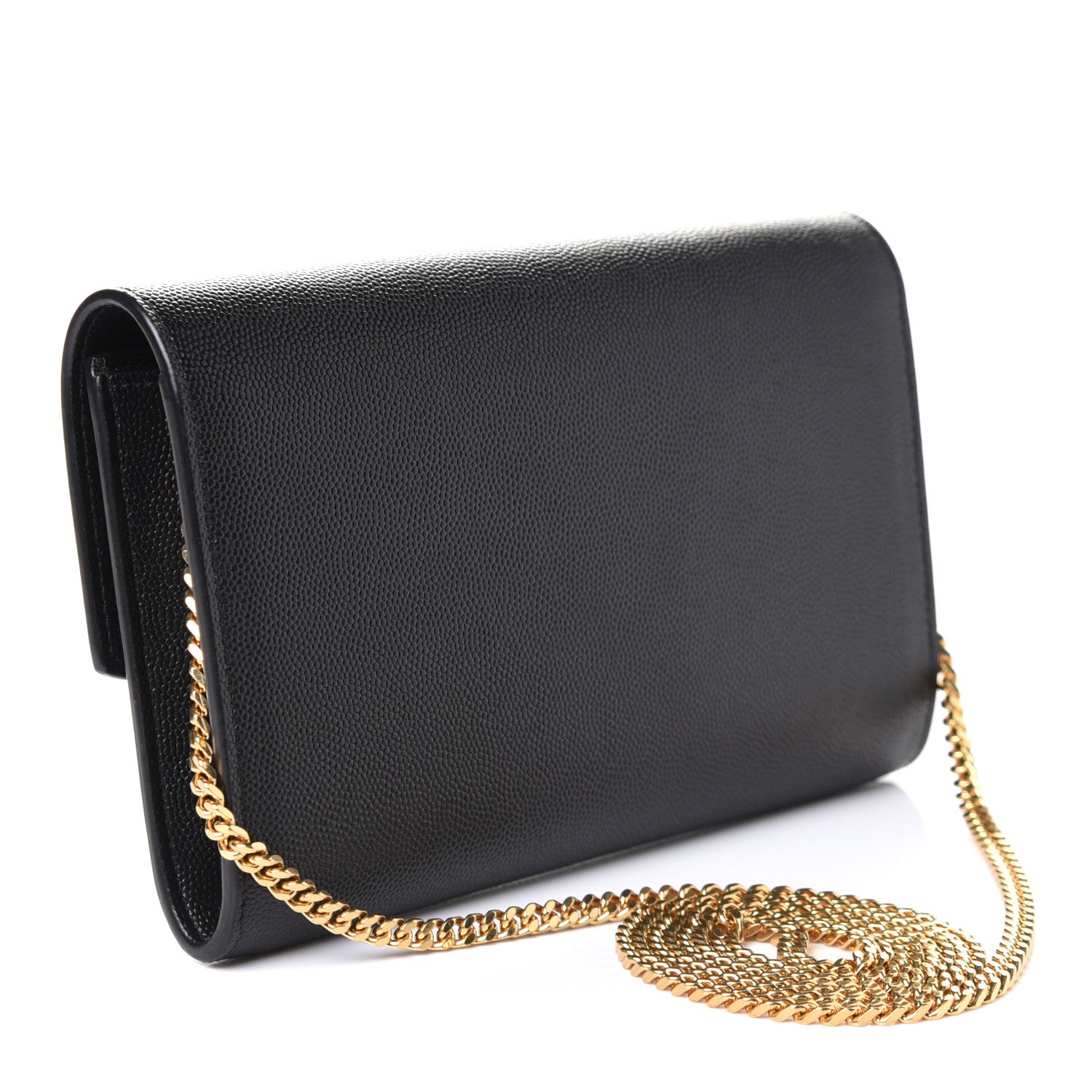 Saint Laurent Grain De Poudre Uptown Chain Wallet Black 3 of 5