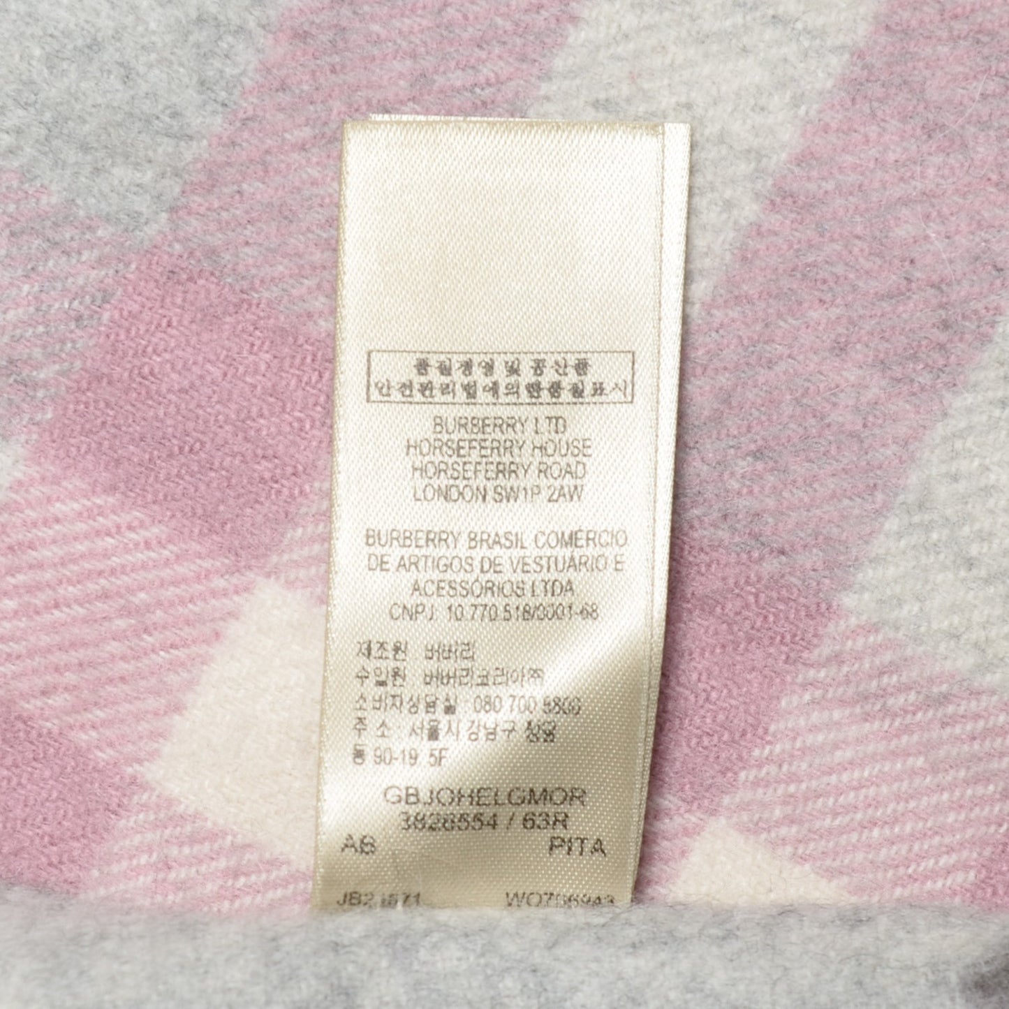 Cashmere Giant Check Scarf Grey
