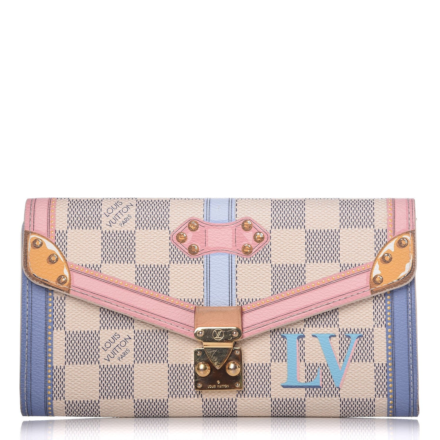 Louis Vuitton Damier Azur Summer Trunks Sarah Wallet NM 1 of 7