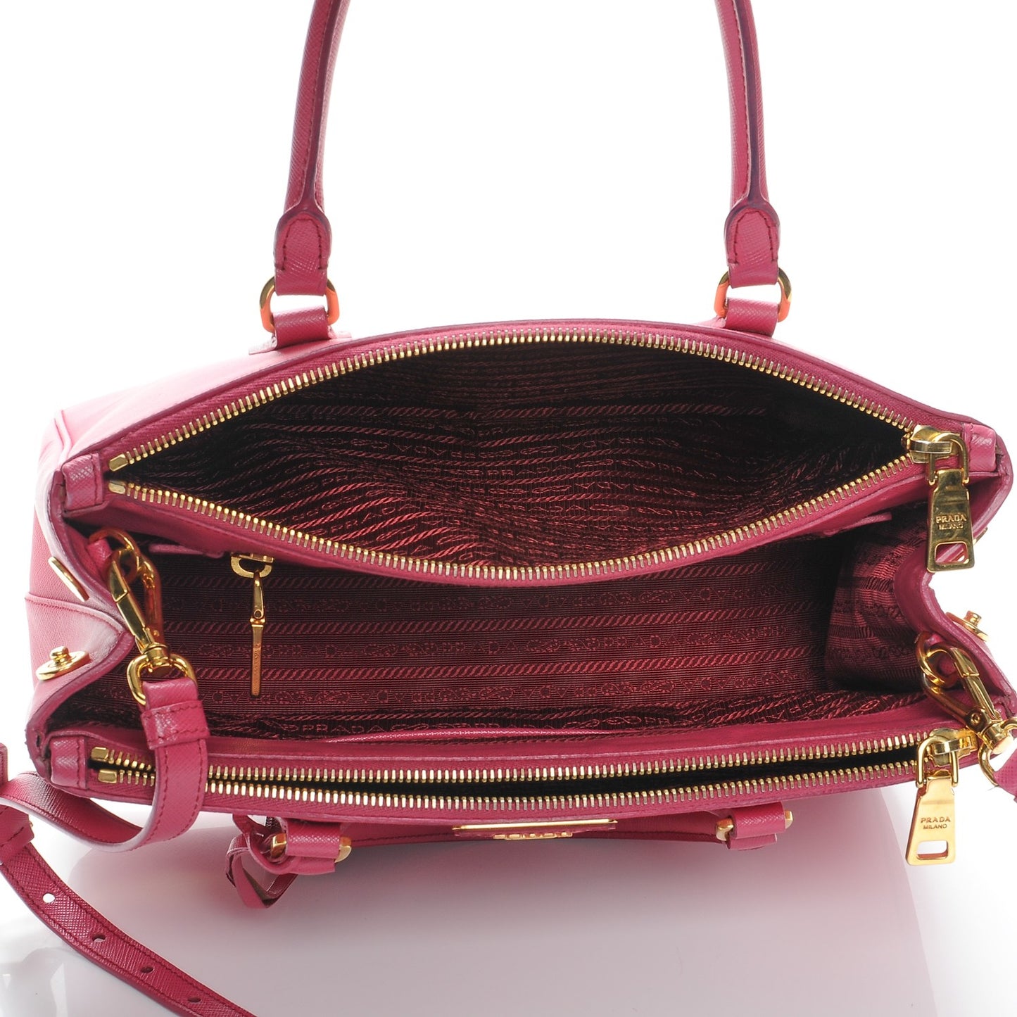 Saffiano Small Galleria Double Zip Tote Peonia