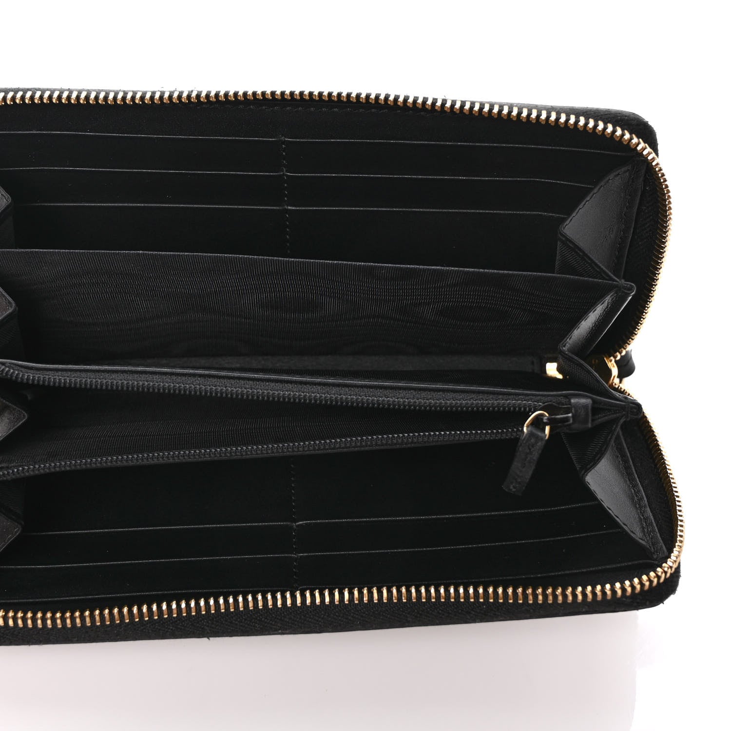 Gucci GG Supreme Monogram Moon Calfskin Zip Around Wallet Beige Ebony Black 5 of 6
