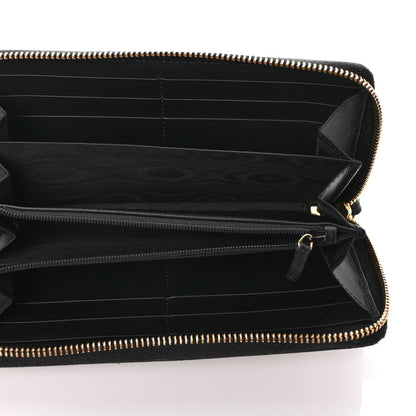 Gucci GG Supreme Monogram Moon Calfskin Zip Around Wallet Beige Ebony Black 5 of 6