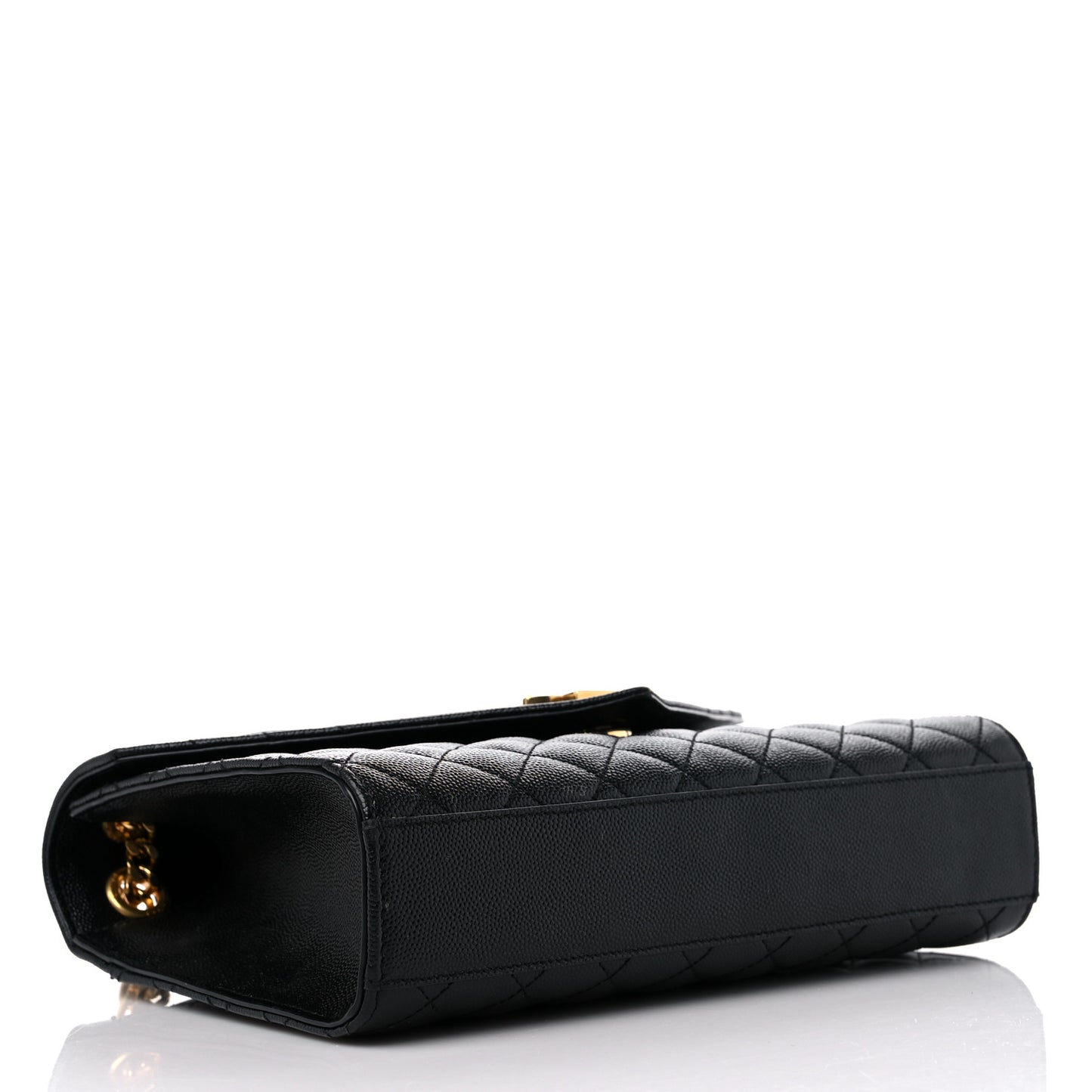 Grain De Poudre Textured Mixed Matelasse Triquilt Medium Monogram Satchel Black