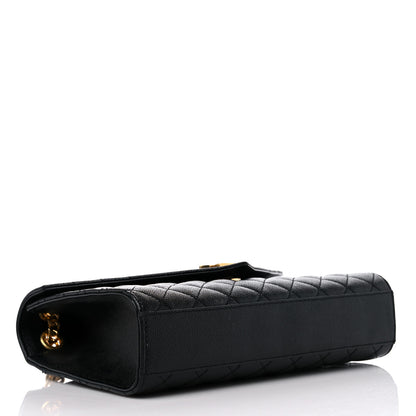 Saint Laurent Grain De Poudre Textured Mixed Matelasse Triquilt Medium Monogram Satchel Black 4 of 13