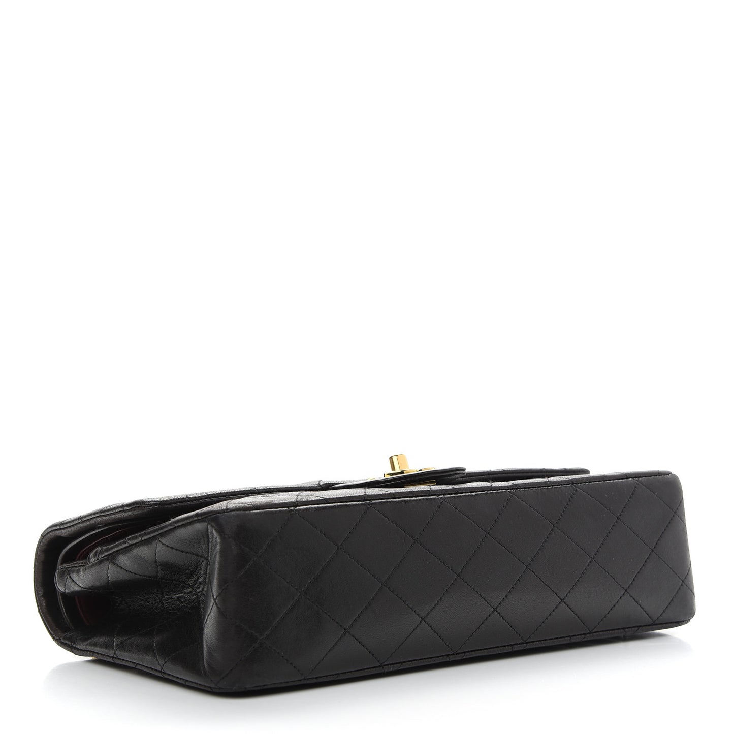 Lambskin Quilted Medium Double Flap Black