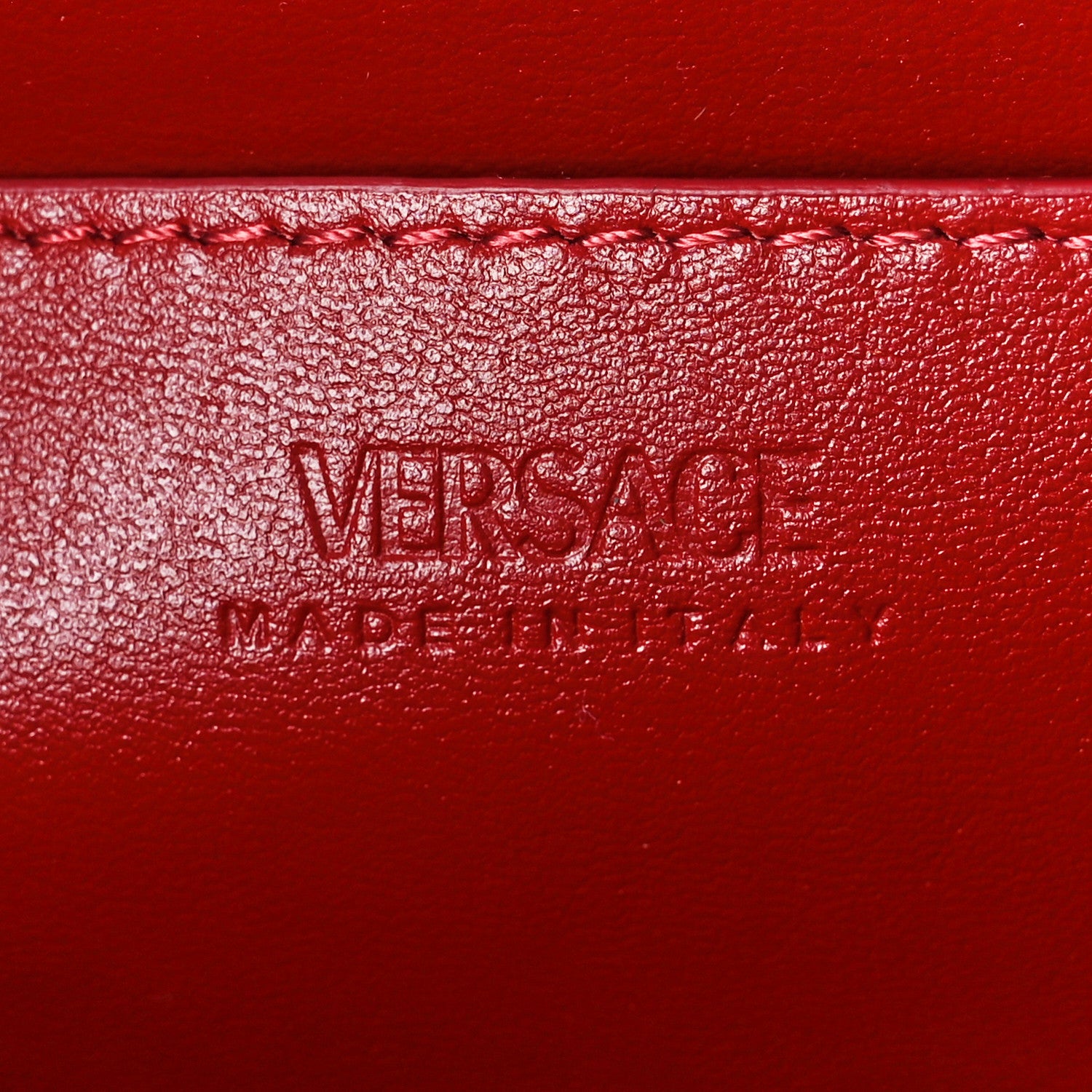 Versace Calfskin Large Greca Goddess Shoulder Bag Red 6 of 12