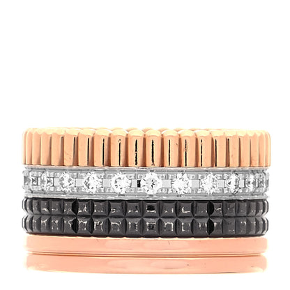 Boucheron 18K Pink Yellow White Gold Diamond PVD Large Quatre Classique Ring 52 6 1 of 5