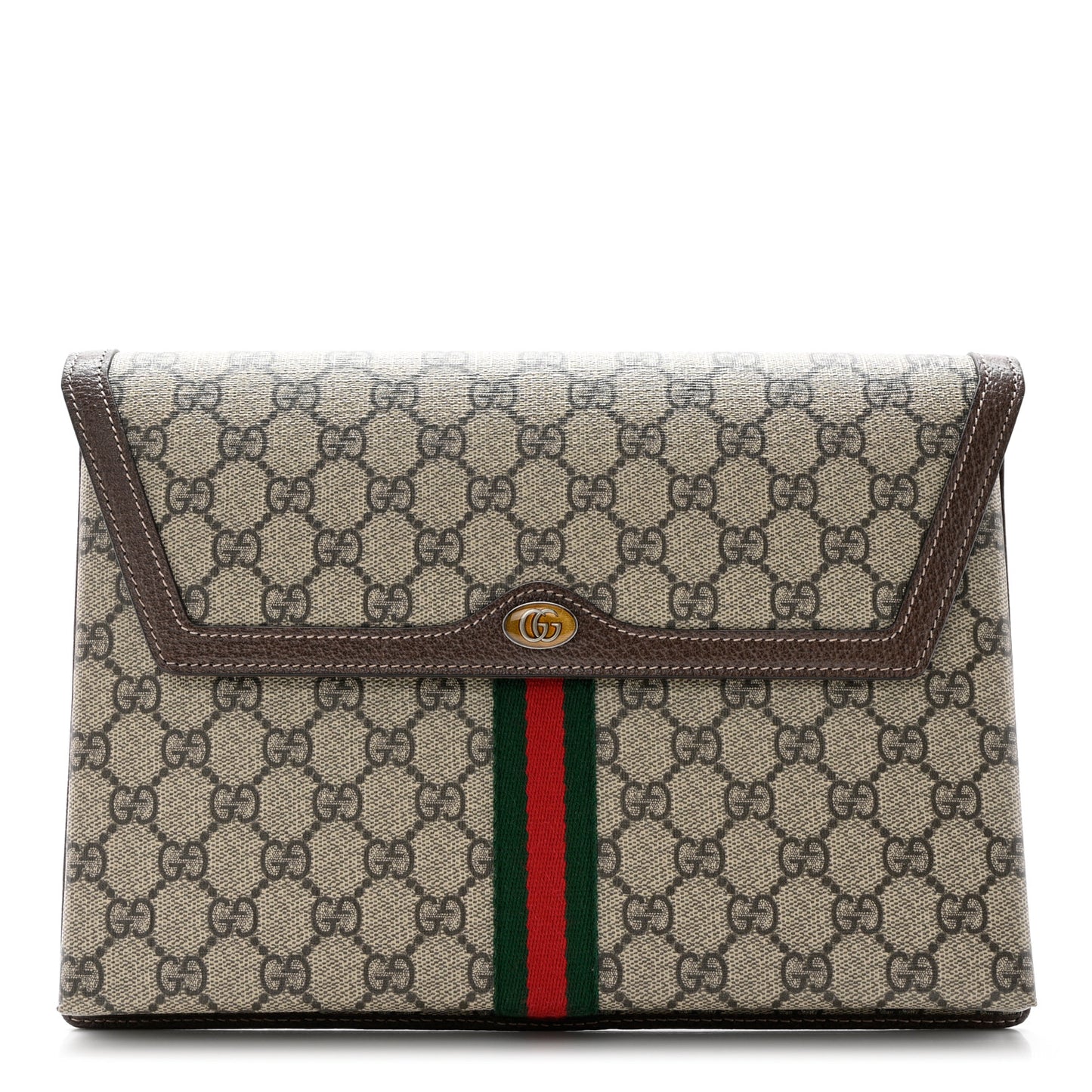 GG Supreme Monogram Web Ophidia Clutch Beige New Acero