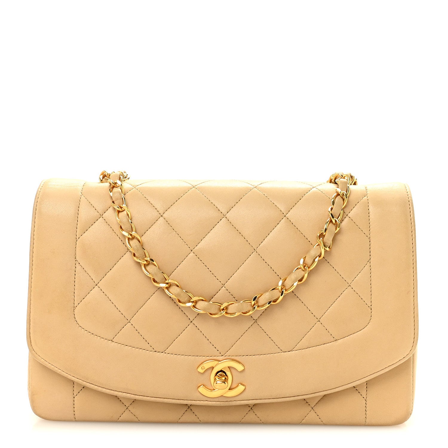 Chanel Lambskin Quilted Medium Single Flap Beige 1 of 11