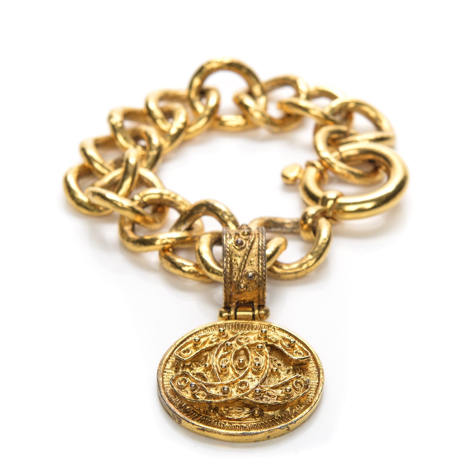 Chanel CC Medallion Chain Bracelet Gold 1 of 5