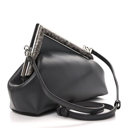 Fendi Shiny Nappa Snakeskin Small Fendi First Anthracite Asfalto 3 of 8