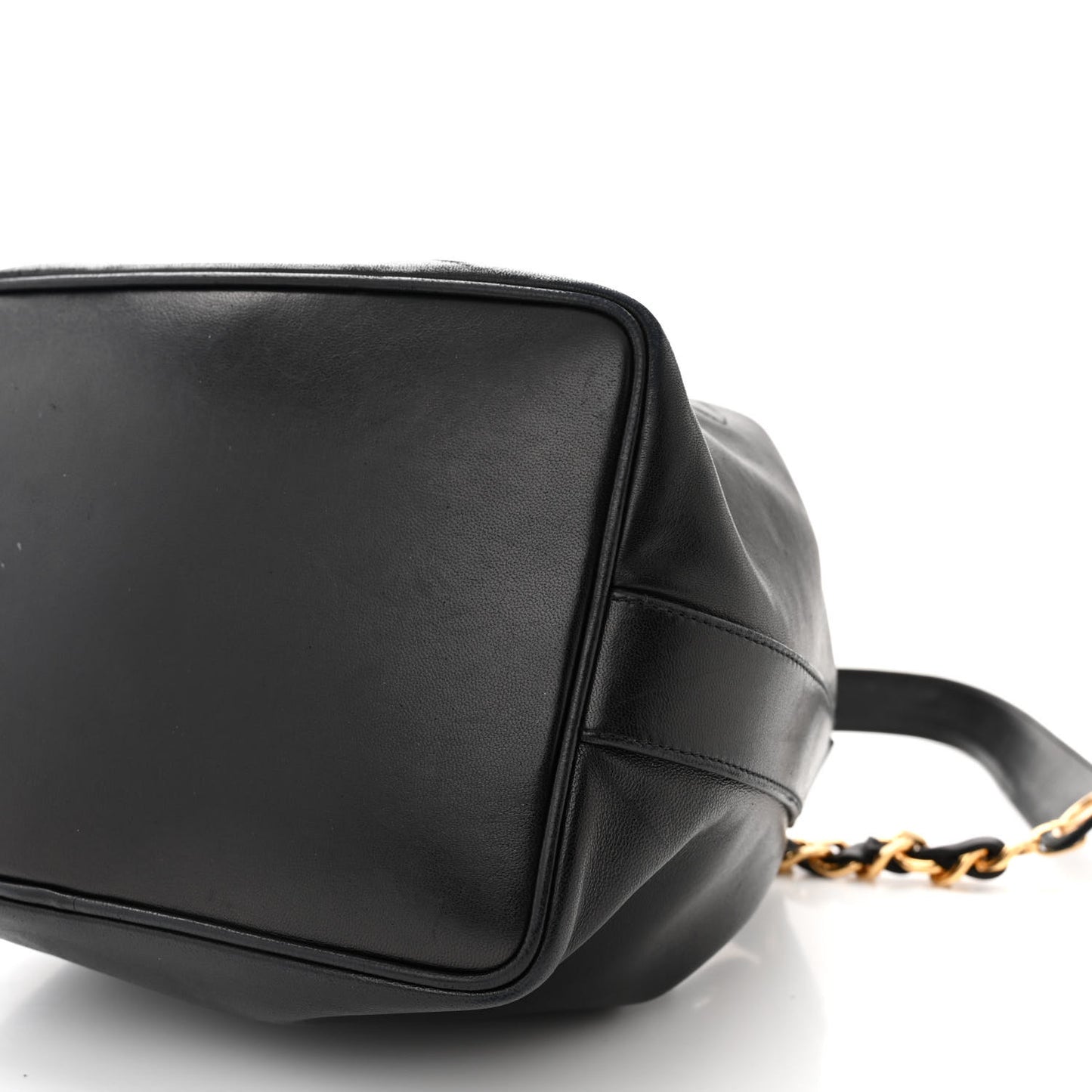 Lambskin CC Drawstring Bag Black