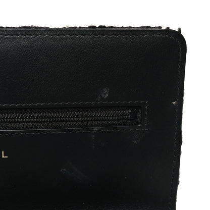 Chanel Tweed Quilted Chanel 19 Wallet On Chain WOC Black White 12 of 13