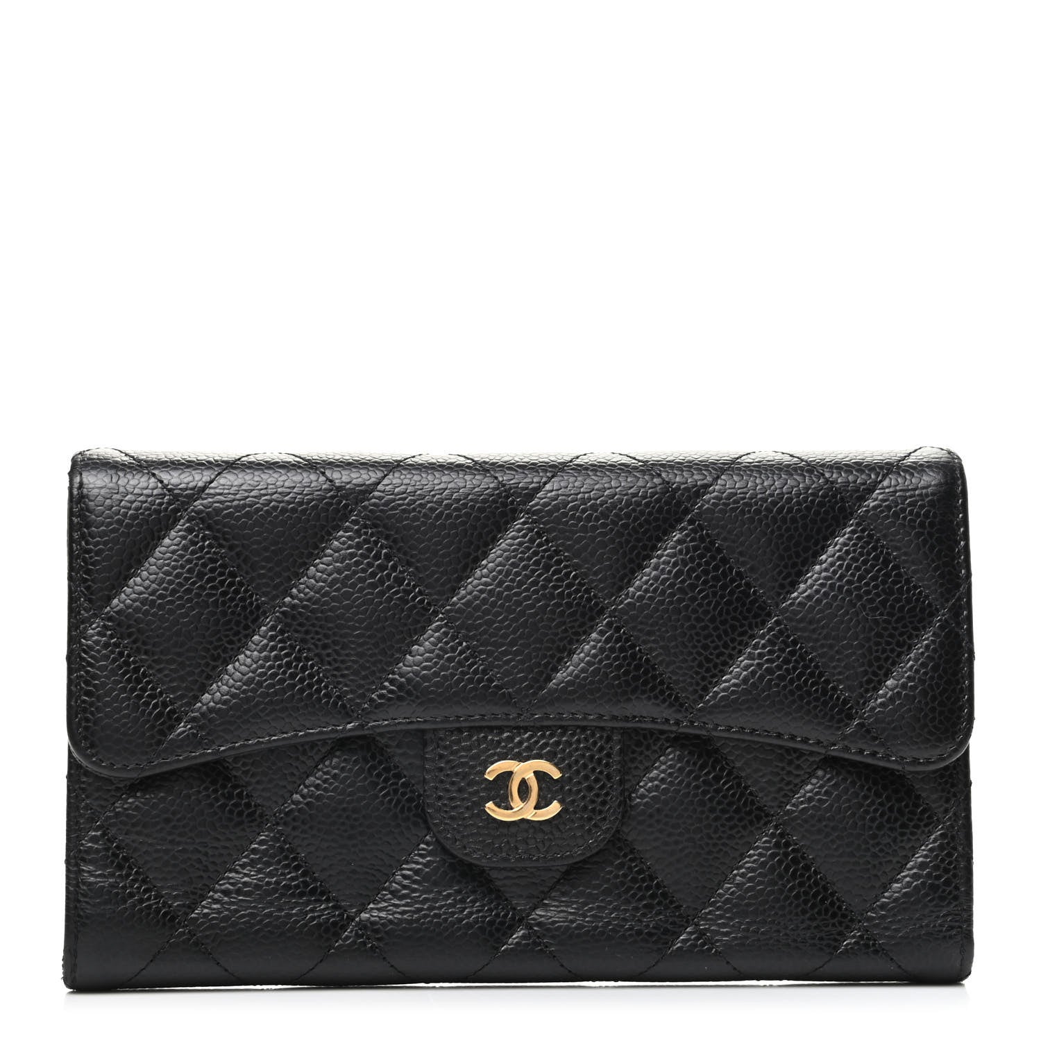 Chanel Caviar Quilted Long Flap Wallet Black 1 of 8
