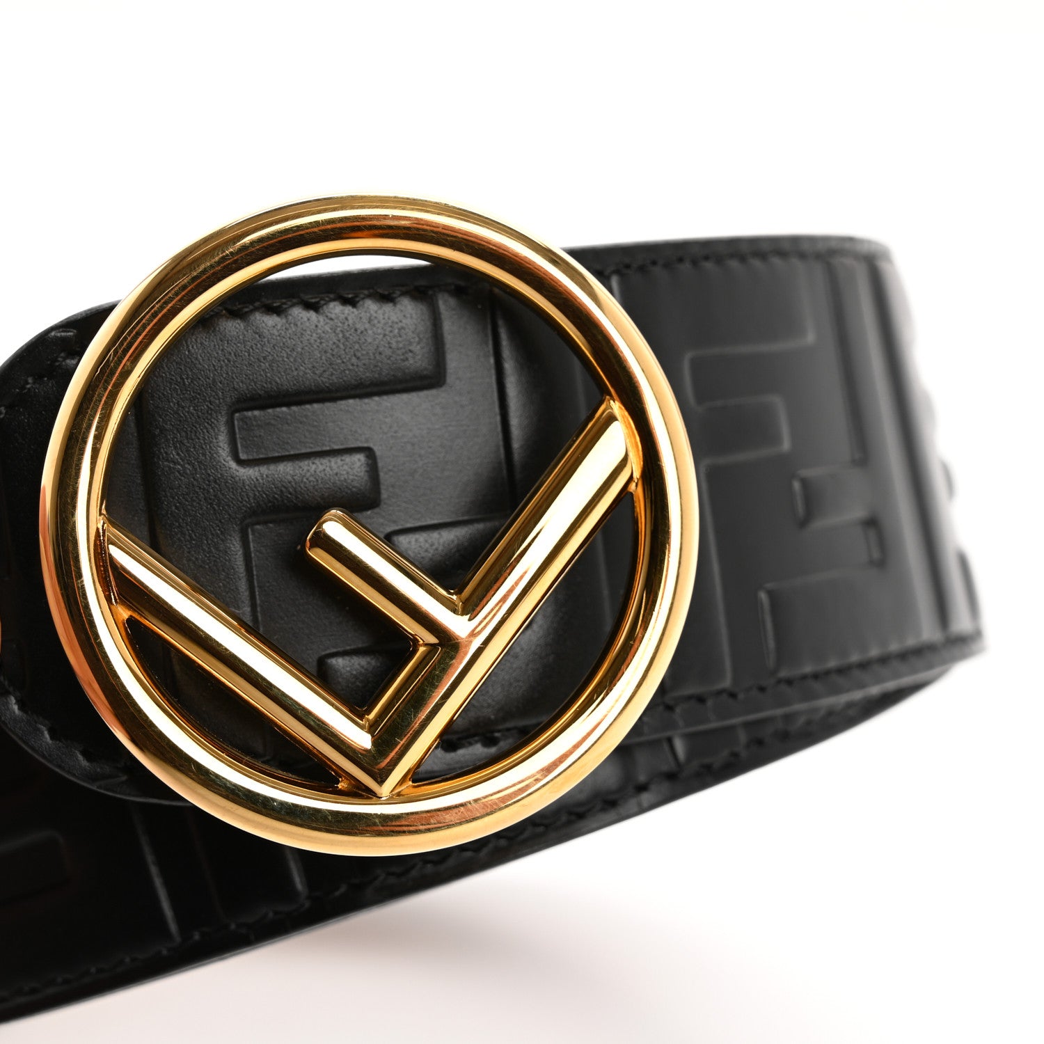 Fendi Calfskin F is Fendi FF 1974 Embossed Belt 90 36 Black 7 of 7