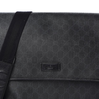Gucci GG Plus Monogram Medium Flap Messenger Bag Black 10 of 10