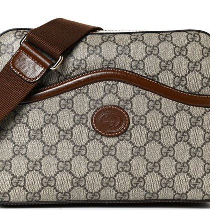 Gucci GG Supreme Monogram Azalea Calfskin Retro Interlocking G Messenger Shoulder Bag Beige Ebony Brown Sugar 8 of 12