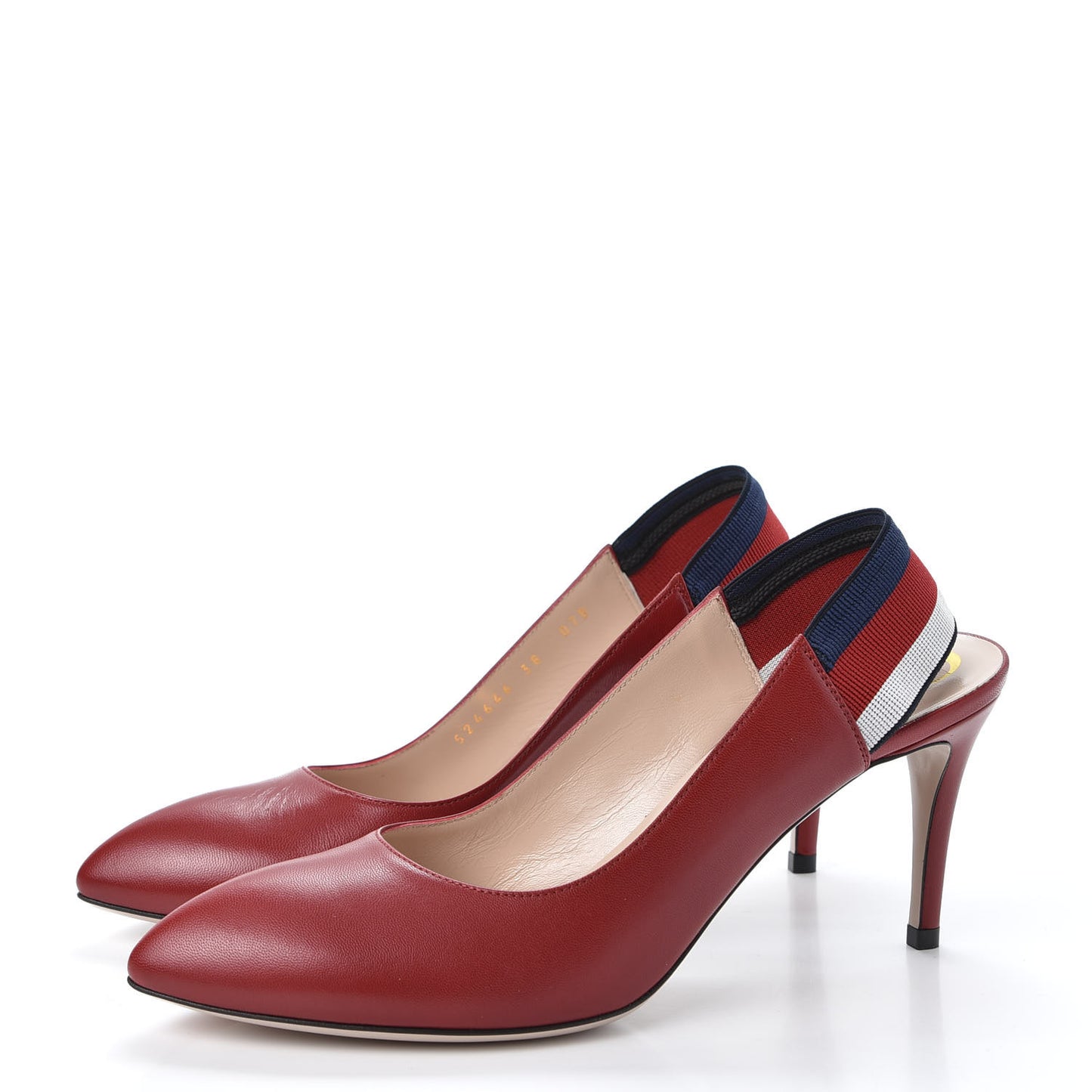 Malaga Kid Web Sylvie Mid Heel Slingback Pumps 38 Hibiscus Red