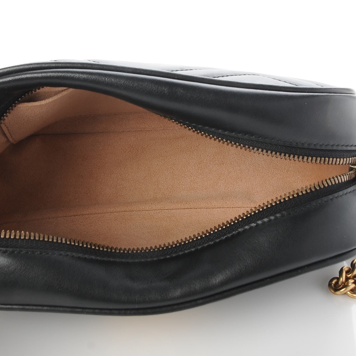 Gucci Calfskin Matelasse Small GG Marmont Chain Shoulder Bag Black 5 of 7